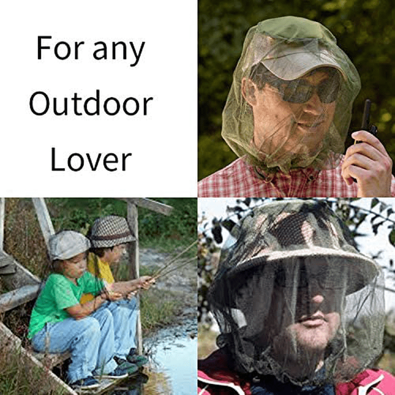 Premium Mesh Mosquito Head Net Outdoor Pack of 4 Sporting Goods > Outdoor Recreation > Camping & Hiking > Mosquito Nets & Insect Screens ACKEIVTO   