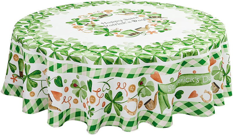 Printed St Patricks Day Table Runner - Wrinkle Free 14 X 72 Inch Rectangle Tabletop for Spring Decorations, Picnics and Dinner Parties - Indoor Outdoor, Stain and Water Resistant, Lucky Me Home & Garden > Decor > Seasonal & Holiday Decorations YiHomer Lucky Me 70" Round 