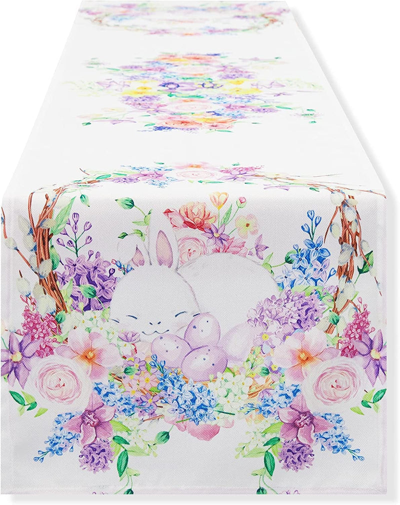 Printed St Patricks Day Table Runner - Wrinkle Free 14 X 72 Inch Rectangle Tabletop for Spring Decorations, Picnics and Dinner Parties - Indoor Outdoor, Stain and Water Resistant, Lucky Me Home & Garden > Decor > Seasonal & Holiday Decorations YiHomer Easter Flowers Table Runner, 14x108" 