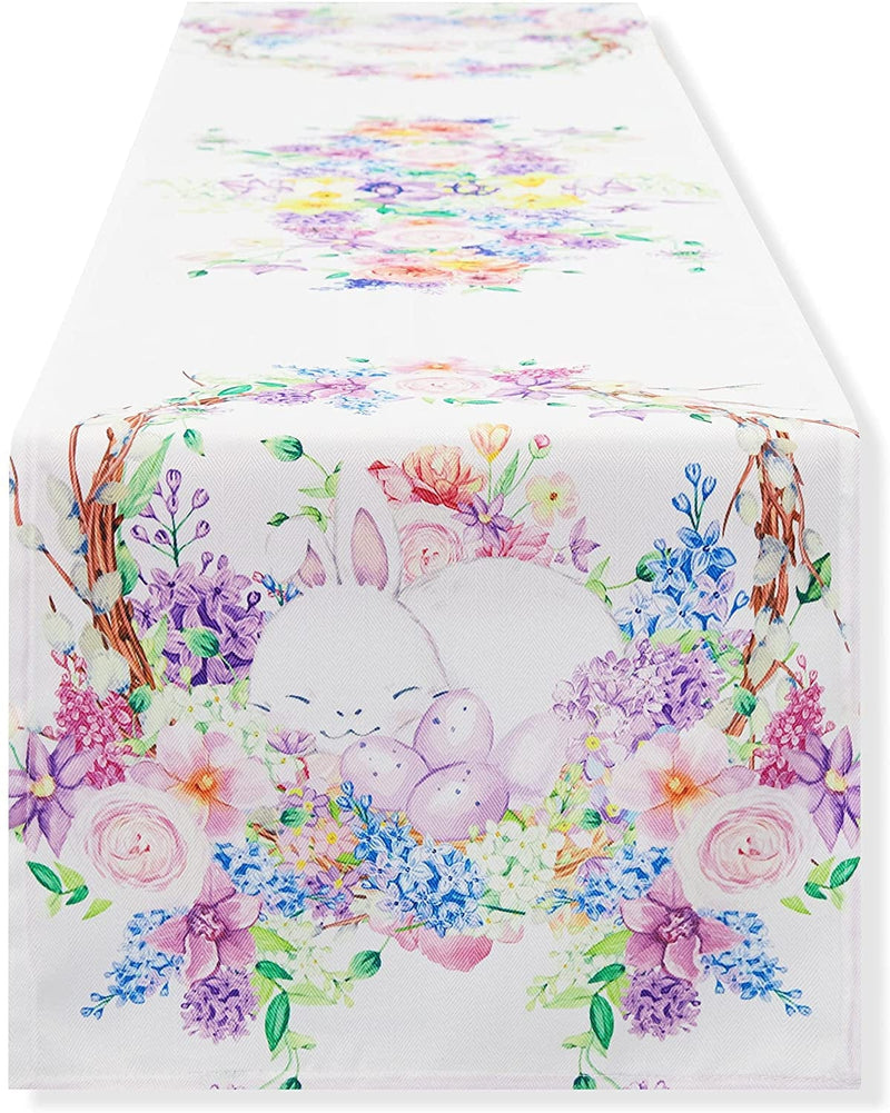 Printed St Patricks Day Table Runner - Wrinkle Free 14 X 72 Inch Rectangle Tabletop for Spring Decorations, Picnics and Dinner Parties - Indoor Outdoor, Stain and Water Resistant, Lucky Me Home & Garden > Decor > Seasonal & Holiday Decorations YiHomer Easter Flowers Table Runner, 14x72" 