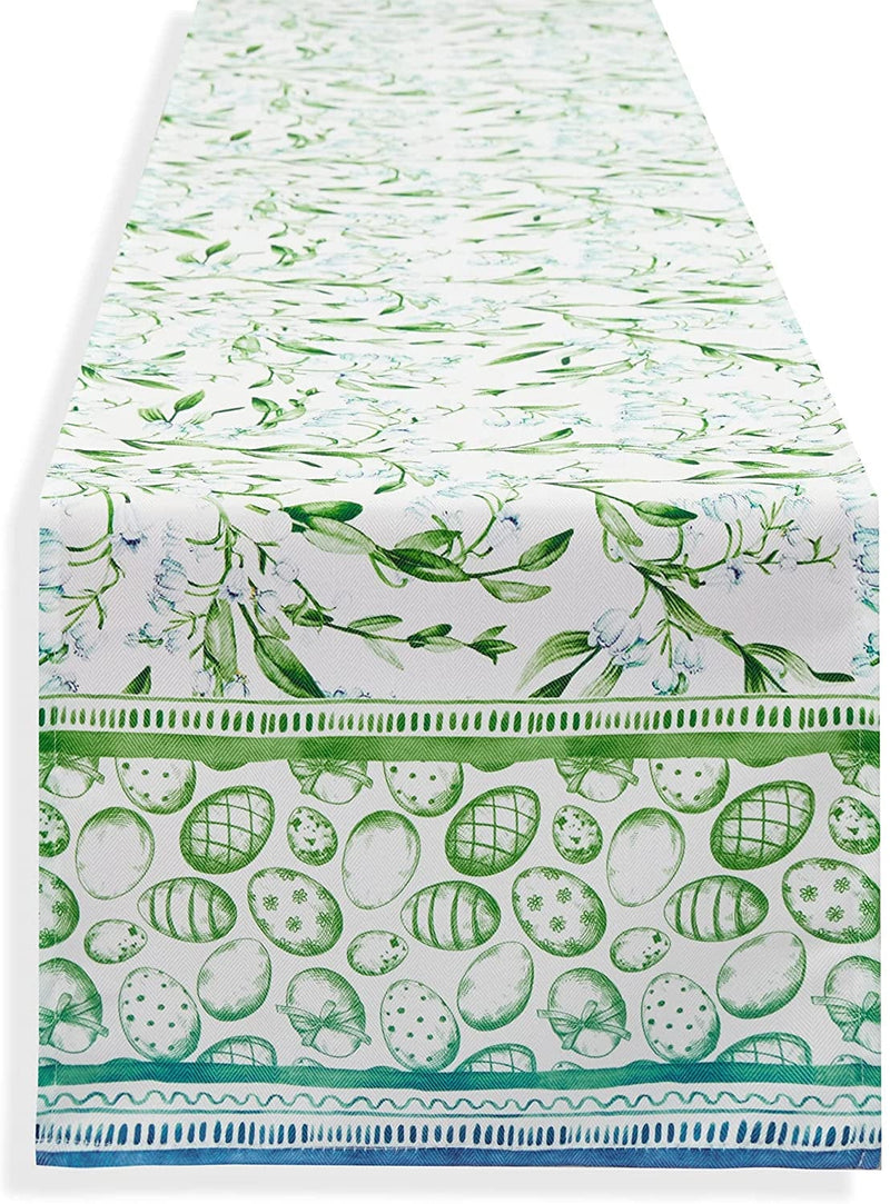 Printed St Patricks Day Table Runner - Wrinkle Free 14 X 72 Inch Rectangle Tabletop for Spring Decorations, Picnics and Dinner Parties - Indoor Outdoor, Stain and Water Resistant, Lucky Me Home & Garden > Decor > Seasonal & Holiday Decorations YiHomer Lush Green Table Runner, 14x72" 