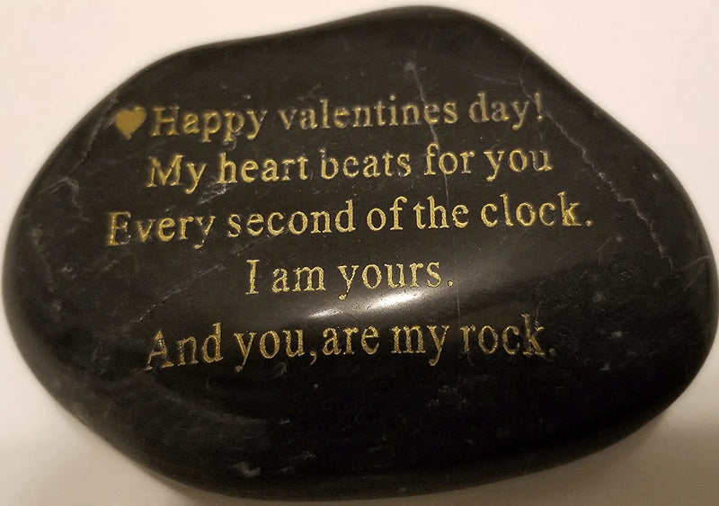 Probably the Best Valentines Day Gifts for Him or Her You Can Buy "Happy Valentines Day! My Heart Beats for You Every Second of the Clock. I Am Yours. and You, Are My Rock" - Engraved Rock Unique Gift Home & Garden > Decor > Seasonal & Holiday Decorations Valentine's Day   