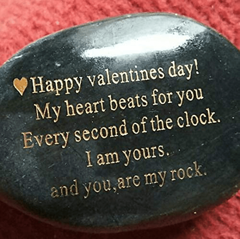 Probably the Best Valentines Day Gifts for Him or Her You Can Buy "Happy Valentines Day! My Heart Beats for You Every Second of the Clock. I Am Yours. and You, Are My Rock" - Engraved Rock Unique Gift Home & Garden > Decor > Seasonal & Holiday Decorations Valentine's Day   