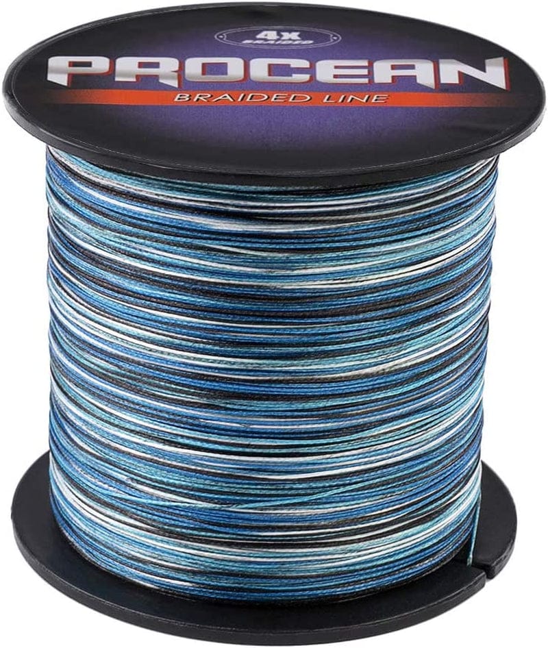 Procean 100% PE 4 & 8 Strands Braided Fishing Line, 6-300 LB Sensitive Braided Lines, Super Performance and Cost-Effective Sporting Goods > Outdoor Recreation > Fishing > Fishing Lines & Leaders Procean Camo Blue 300LB(136Kg)1.0mm-328Yds(8Strands) 