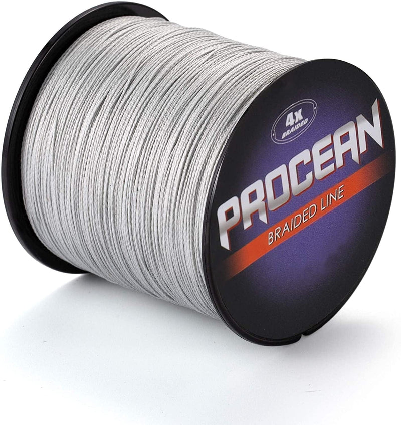 Procean 100% PE 4 & 8 Strands Braided Fishing Line, 6-300 LB Sensitive Braided Lines, Super Performance and Cost-Effective Sporting Goods > Outdoor Recreation > Fishing > Fishing Lines & Leaders Procean Grey 15LB(6.8Kg)0.18mm-328Yds 