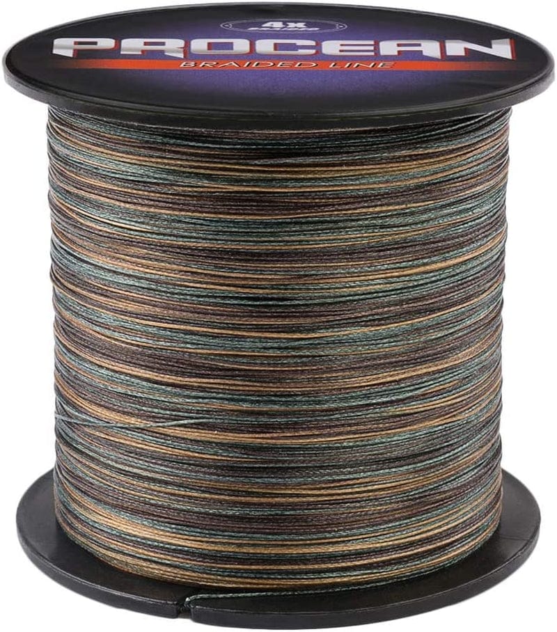 Procean 100% PE 4 & 8 Strands Braided Fishing Line, 6-300 LB Sensitive Braided Lines, Super Performance and Cost-Effective Sporting Goods > Outdoor Recreation > Fishing > Fishing Lines & Leaders Procean Camo Green 15LB(6.8Kg)0.18mm-328Yds 