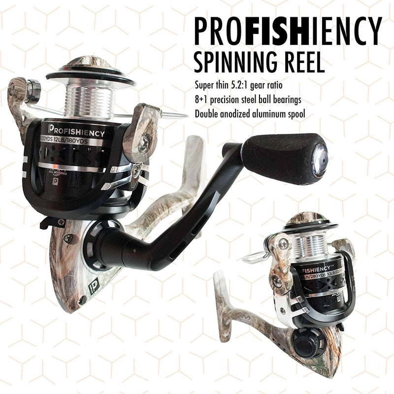 Profishiency 6FT - 7FT Lightweight 2-Piece Spinning Rod and Reel Combos - Variety of Lengths, Actions, & Features - Fiberglass, IM6 & IM7 Graphite Fishing Rods Sporting Goods > Outdoor Recreation > Fishing > Fishing Rods ProFISHiency   