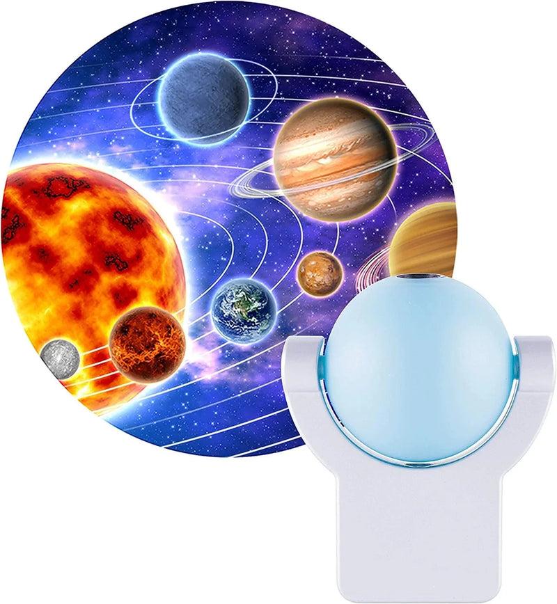 Projectables 13347 Six Image LED Plug-In Night Light, Green and Blue, Light Sensing, Auto On/Off, Projects Solar System, Earth, Moon, Safari, Aquarium, and Coral Reef on Ceiling, Wall, or Floor Home & Garden > Lighting > Night Lights & Ambient Lighting Projectables Solar System  