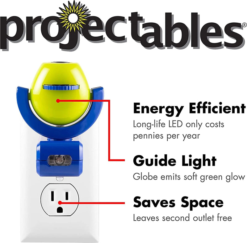 Projectables 13347 Six Image LED Plug-In Night Light, Green and Blue, Light Sensing, Auto On/Off, Projects Solar System, Earth, Moon, Safari, Aquarium, and Coral Reef on Ceiling, Wall, or Floor Home & Garden > Lighting > Night Lights & Ambient Lighting Projectables   