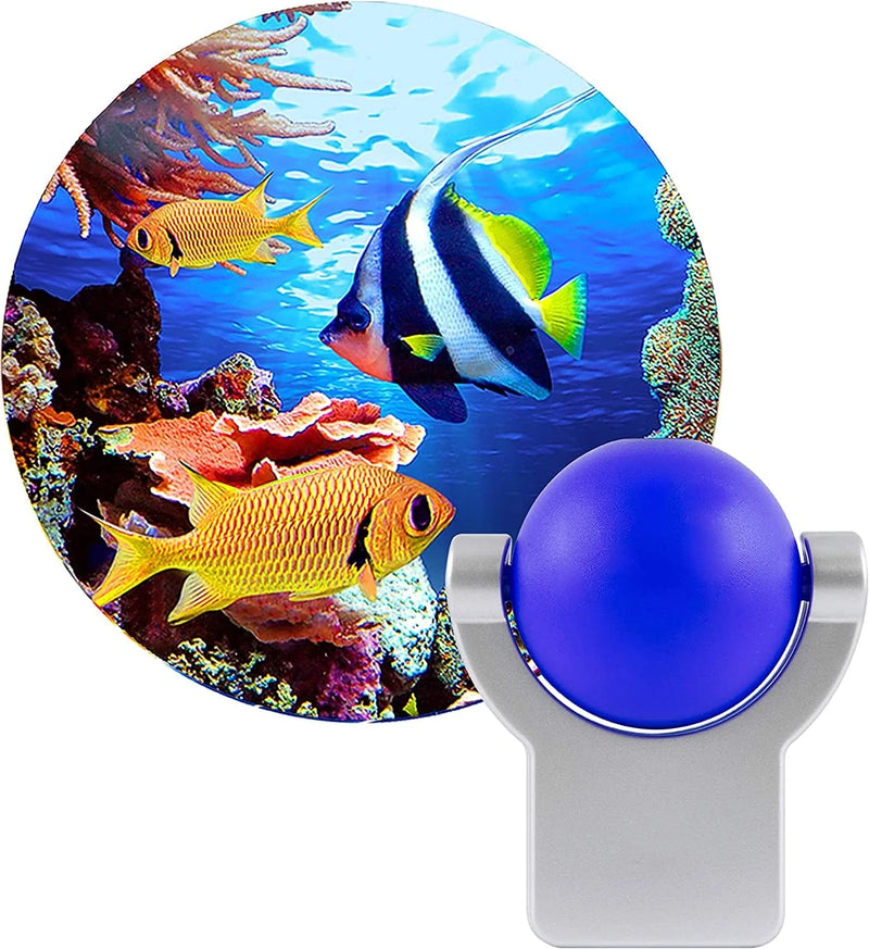 Projectables 13347 Six Image LED Plug-In Night Light, Green and Blue, Light Sensing, Auto On/Off, Projects Solar System, Earth, Moon, Safari, Aquarium, and Coral Reef on Ceiling, Wall, or Floor Home & Garden > Lighting > Night Lights & Ambient Lighting Projectables Tropical Fish  