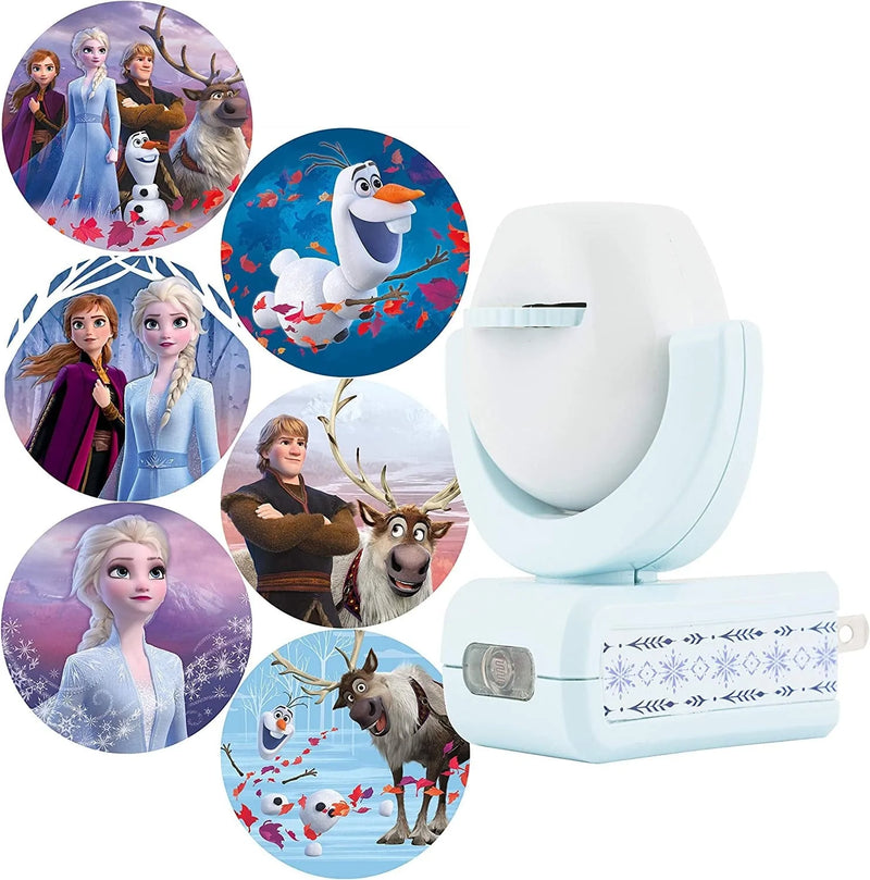 Projectables Frozen 2 LED Night Light, 6-Image, Plug-In, Dusk-To-Dawn, Ul-Listed, Scenes of Elsa, Anna, and Olaf on Ceiling, Wall, or Floor, Ideal for Bedroom, Nursery, 45028 , White Home & Garden > Lighting > Night Lights & Ambient Lighting Projectables 1 Image  