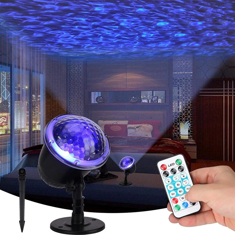 Projector Lights Ocean Wave Calming Autism Sensory Autistic Water Night Light Toys Relax Led Blue Night Projector Lamp Waterproof Ceiling 3D Effect Remote Control for Children Kids Boys Bedroom Party Home & Garden > Pool & Spa > Pool & Spa Accessories Elanket   