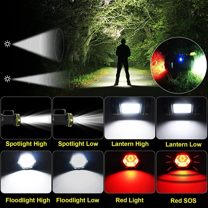 PSDRIQQ LED Camping Lantern Flashlight Spotlight Rechargeable Portable Super Bright Outdoor Emergency Light Searchlight Lamp Waterproof for Hiking Fishing Working Power Outages Hurricane Home & Garden > Lighting > Flood & Spot Lights PSDRIQQ   