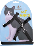 PUPTECK Adjustable Cat Harness Nylon Strap Collar with Leash Animals & Pet Supplies > Pet Supplies > Cat Supplies > Cat Apparel PUPTECK Black  