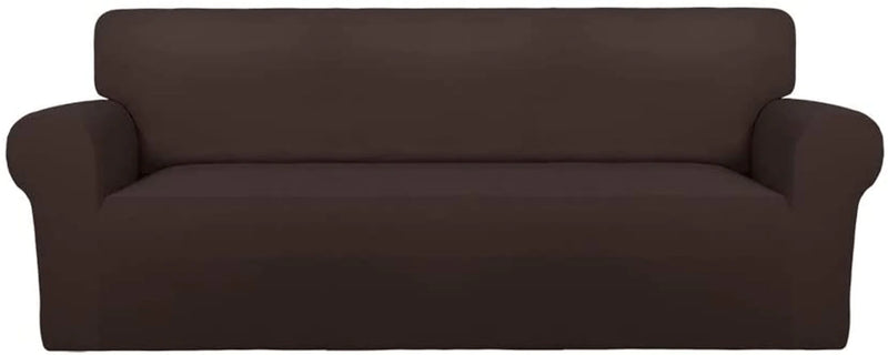 PureFit Super Stretch Chair Sofa Slipcover – Spandex Non Slip Soft Couch Sofa Cover, Washable Furniture Protector with Non Skid Foam and Elastic Bottom for Kids, Pets （Sofa， Dark Gray） Home & Garden > Decor > Chair & Sofa Cushions PureFit Chocolate X Large 