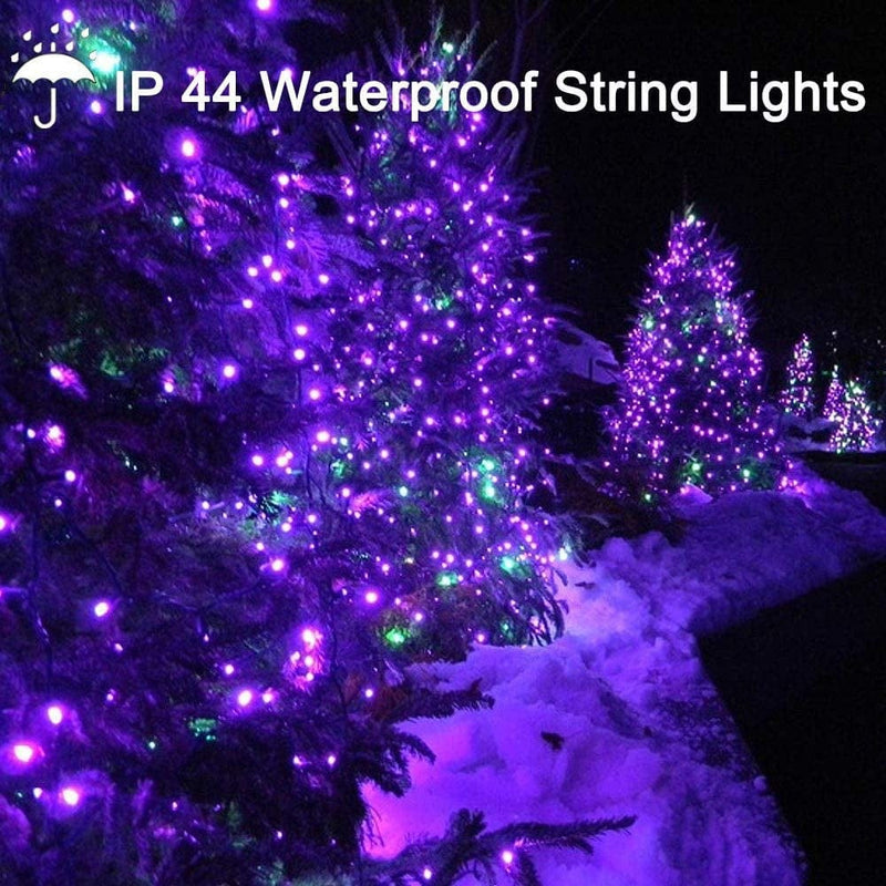 Purple Christmas String Lights - 110 Leds 46Ft/14M 8 Modes End-To-End Plug in Indoor/Outdoor Waterproof Decorative Outside/Inside Fairy Twinkle Xmas Lights for Tree/Halloween/Wedding/Patio/Room/Home Home & Garden > Lighting > Light Ropes & Strings Epesl   