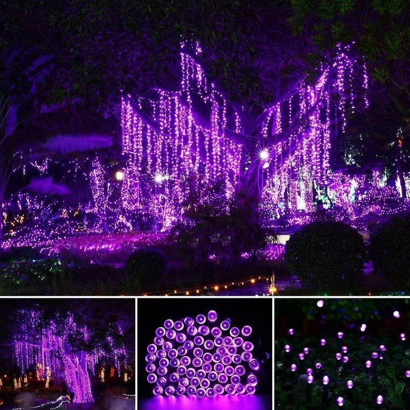 Purple Christmas String Lights - 110 Leds 46Ft/14M 8 Modes End-To-End Plug in Indoor/Outdoor Waterproof Decorative Outside/Inside Fairy Twinkle Xmas Lights for Tree/Halloween/Wedding/Patio/Room/Home Home & Garden > Lighting > Light Ropes & Strings Epesl   