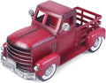 Pylemon Vintage Red Truck Christmas Decor with a Lit-Up Removable Christmas Tree Wrapped around by LED Lights String, Farmhouse Metal Pickup Truck Decor, Great Gift for Holiday Decorations Home & Garden > Decor > Seasonal & Holiday Decorations AXAC Vintage Red  