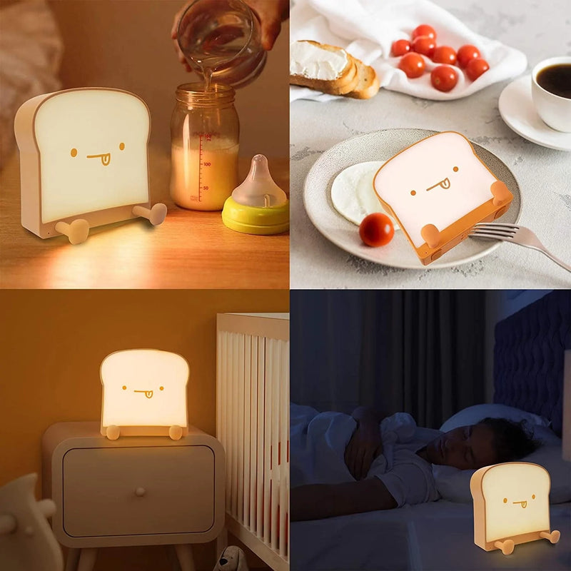 QANYI Cute Night Light Toast Bread LED Night Lamp with Rechargeable and Timer, Portable Bedroom Bedside Bed Lamp Birthday Gifts Ideas for Tween Teenage Teenager Teen Girls Boy Kids Women Home & Garden > Lighting > Night Lights & Ambient Lighting QANYI   