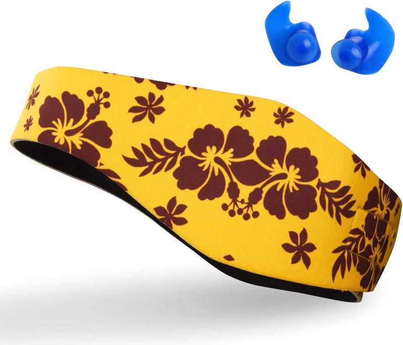 Qshare Swimming Headband & Silicone Earplugs – Best Design Ear Band to Protect Swimmer'S Ears, Doctor Recommended to Keep Water Out and Earplugs In, 2 Sizes for Toddlers & Adults (Wave, M: 4-9 Yrs) Sporting Goods > Outdoor Recreation > Boating & Water Sports > Swimming Qshare Yellow M: 4-9 yrs 