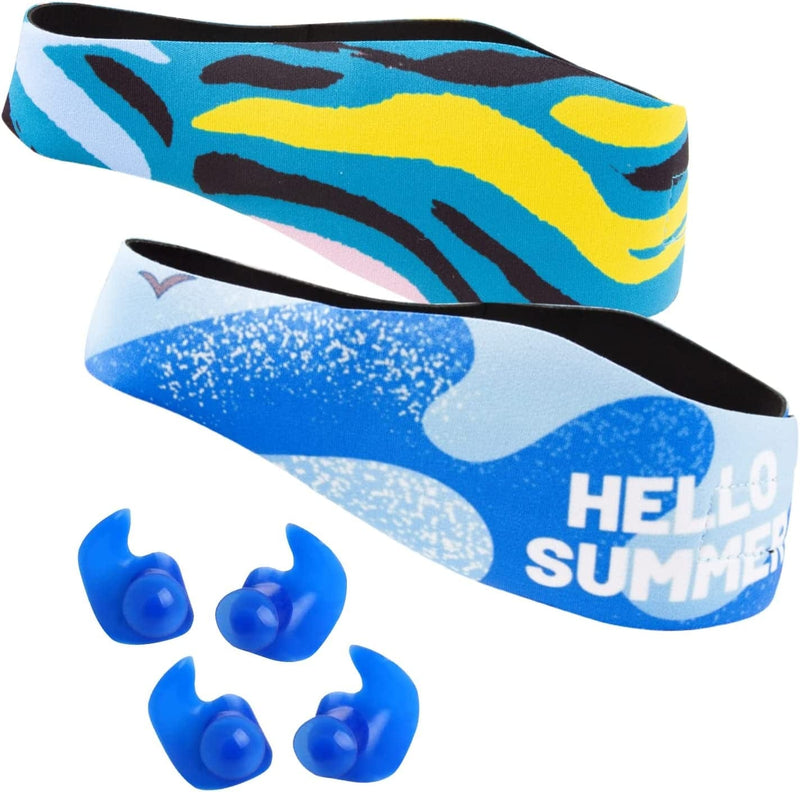Qshare Swimming Headband & Silicone Earplugs – Best Design Ear Band to Protect Swimmer'S Ears, Doctor Recommended to Keep Water Out and Earplugs In, 2 Sizes for Toddlers & Adults (Wave, M: 4-9 Yrs) Sporting Goods > Outdoor Recreation > Boating & Water Sports > Swimming Qshare Wave/Color M: 4-9 yrs 