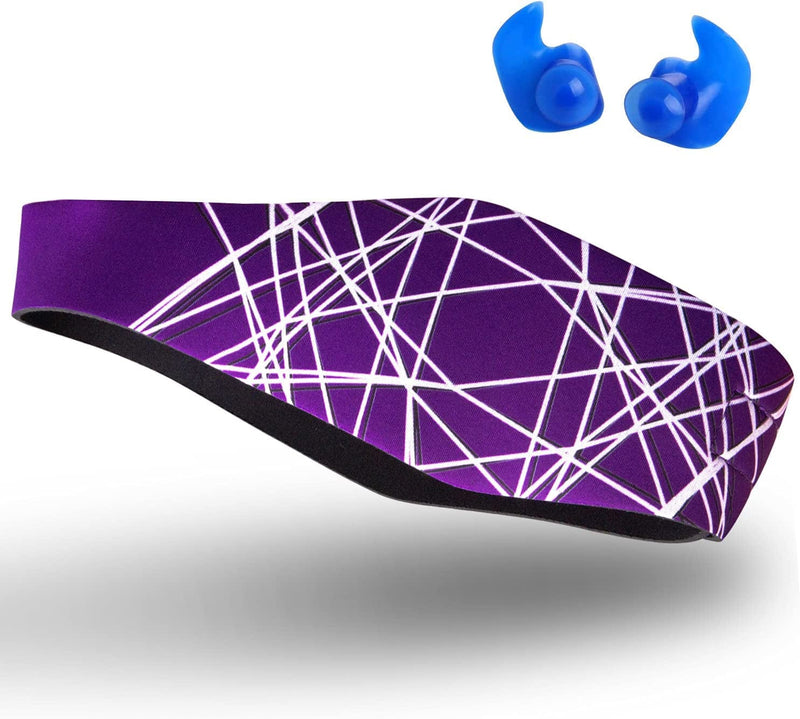 Qshare Swimming Headband & Silicone Earplugs – Best Design Ear Band to Protect Swimmer'S Ears, Doctor Recommended to Keep Water Out and Earplugs In, 2 Sizes for Toddlers & Adults (Wave, M: 4-9 Yrs) Sporting Goods > Outdoor Recreation > Boating & Water Sports > Swimming Qshare Purple2 L: 10 yrs + 