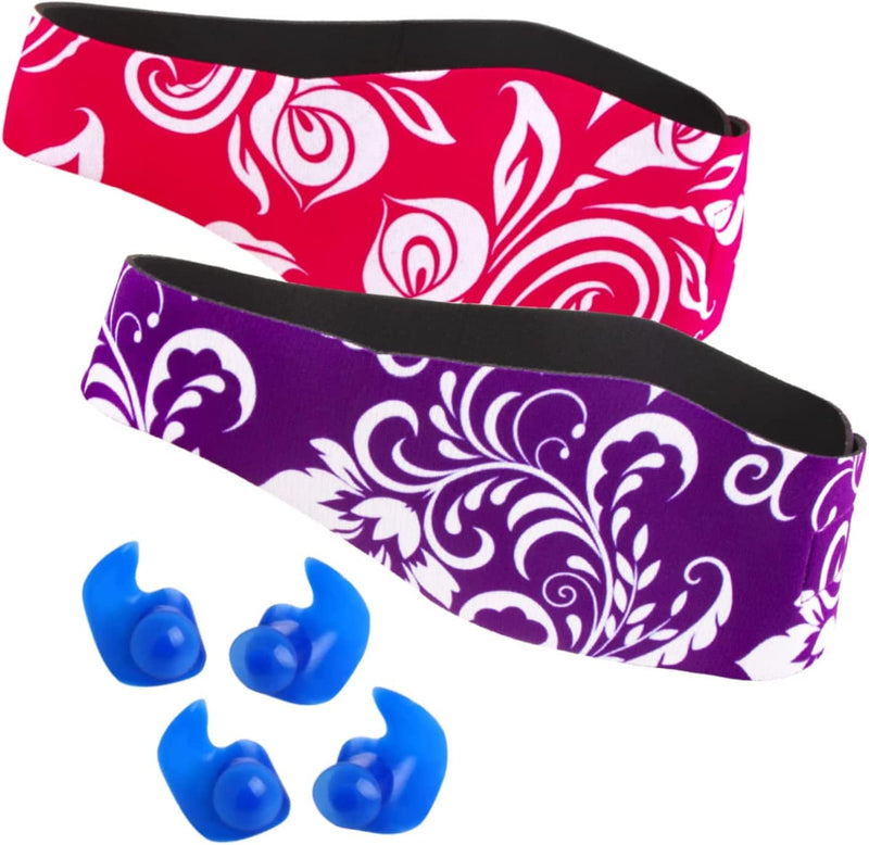 Qshare Swimming Headband & Silicone Earplugs – Best Design Ear Band to Protect Swimmer'S Ears, Doctor Recommended to Keep Water Out and Earplugs In, 2 Sizes for Toddlers & Adults (Wave, M: 4-9 Yrs) Sporting Goods > Outdoor Recreation > Boating & Water Sports > Swimming Qshare Purple/Pink L: 10 yrs + 