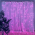 Qunlight Star 304 LED 9.8Ftx9.8Ft 30V 8 Modes,Window Curtain String Lights Wedding Party Home Garden Bedroom Outdoor Indoor Wall Decorations(Cool White) Home & Garden > Lighting > Light Ropes & Strings Qunlight Purple  