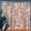Qunlight Star 304 LED 9.8Ftx9.8Ft 30V 8 Modes,Window Curtain String Lights Wedding Party Home Garden Bedroom Outdoor Indoor Wall Decorations(Cool White) Home & Garden > Lighting > Light Ropes & Strings Qunlight Warm White+Cool White  