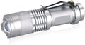 QWERBAM Adjustable Focus Mini Flashlight 2000 Lumens LED Flashlight Torch Lantern AA 14500 Torch LED Mount Torches Hardware > Tools > Flashlights & Headlamps > Flashlights QWERBAM Gray  