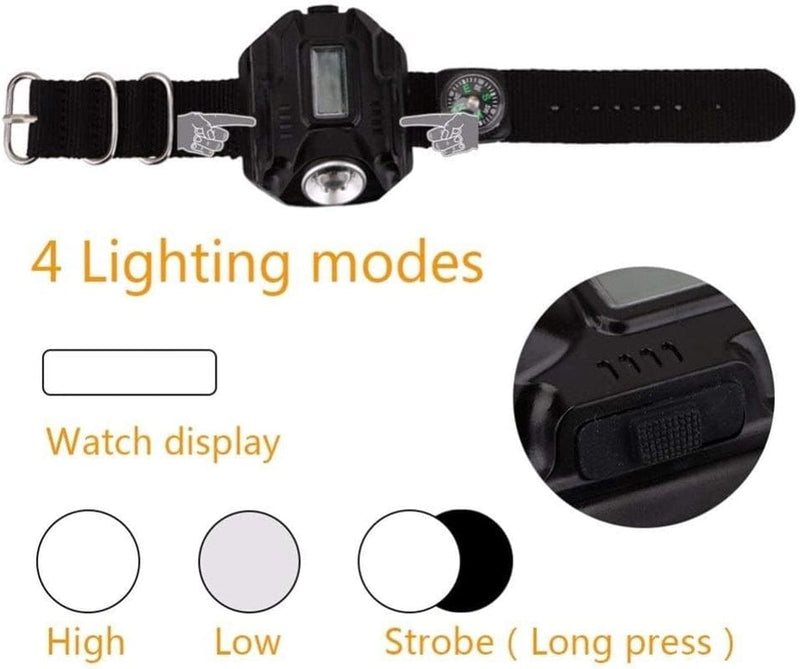 QWERBAM LED Wrist Watch Flashlight Torch Light USB Charging Wrist Model Rechargeable Flashlight Torches Hardware > Tools > Flashlights & Headlamps > Flashlights QWERBAM   