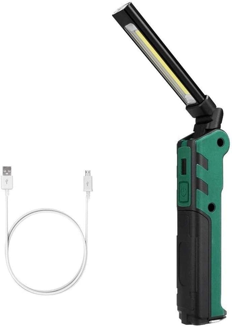 QWERBAM Portable Flashlight Torch USB Rechargeable LED Work Light Magnetic Lanterna Hanging Hook Lamp for Outdoor Torches Hardware > Tools > Flashlights & Headlamps > Flashlights QWERBAM Green  