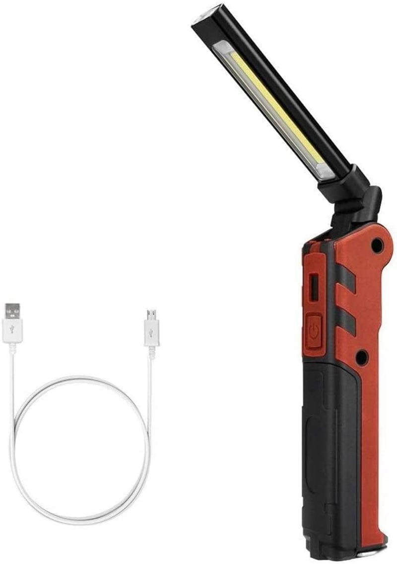 QWERBAM Portable Flashlight Torch USB Rechargeable LED Work Light Magnetic Lanterna Hanging Hook Lamp for Outdoor Torches Hardware > Tools > Flashlights & Headlamps > Flashlights QWERBAM Red  