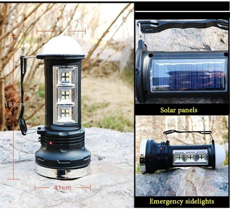 QWERBAM Powerful Led Flashlight Solar Power Rechargeable Built-In Battery Torch Hand Lamp Lantern Lights for Hiking Fishing Camping Torches Hardware > Tools > Flashlights & Headlamps > Flashlights QWERBAM   