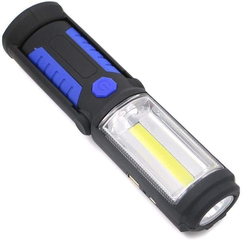 QWERBAM USB Rechargeable Flashlight COB Light Strip +1LED Torch Work Hand Lamp Lantern Magnetic Waterproof Emergency LED Light Torches Hardware > Tools > Flashlights & Headlamps > Flashlights QWERBAM   
