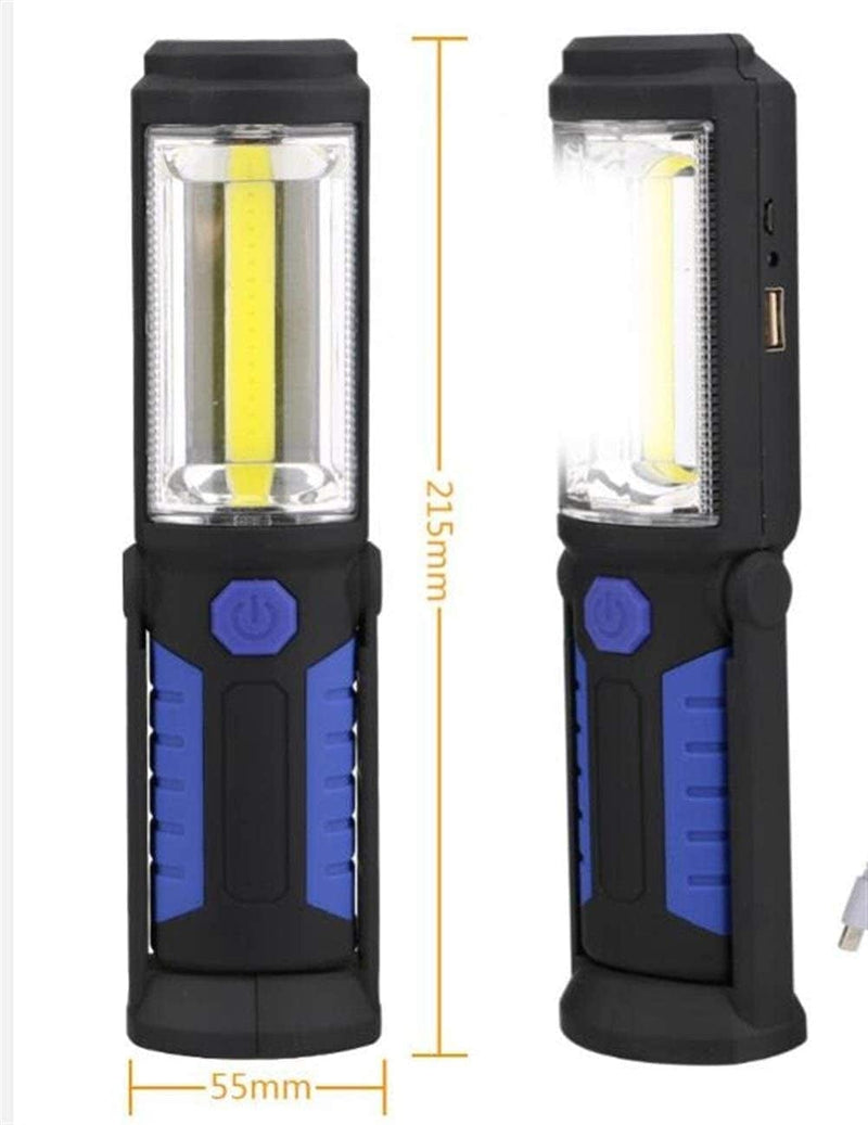QWERBAM USB Rechargeable Flashlight COB Light Strip +1LED Torch Work Hand Lamp Lantern Magnetic Waterproof Emergency LED Light Torches Hardware > Tools > Flashlights & Headlamps > Flashlights QWERBAM   