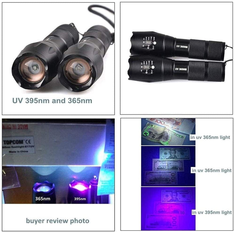 QWERBAM UV LED 365Nm 395Nm 5W Power Aluminum Zoom Ultraviolet Flashlight Lamp Black Light Torch Torches Hardware > Tools > Flashlights & Headlamps > Flashlights QWERBAM   