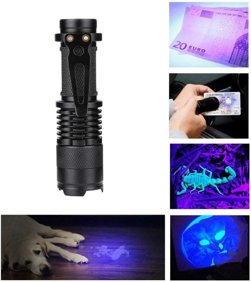QWERBAM Zoomable Led UV Flashlight Torch Light Ultra Violet Light Blacklight UV Lamp AA Battery for Marker Checker Detection Torches Hardware > Tools > Flashlights & Headlamps > Flashlights QWERBAM   