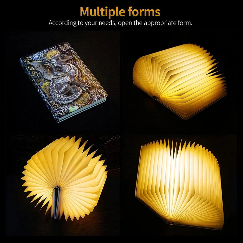 QXMGCBOK Cool Dragon Book Lamp,Folding Night Light,3D Embossed Book Light,Faux Books for Decoration,Decorative Books,Book Lovers Unique Gifts for Kids Men Boy Friends Home & Garden > Lighting > Night Lights & Ambient Lighting QXMGCBOK   