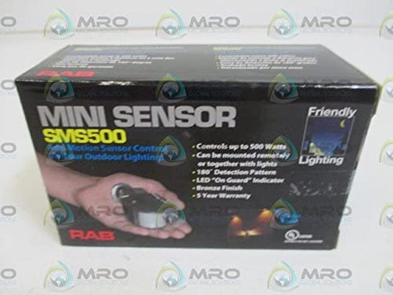 RAB Lighting SMS500 Mini Sensor, 180 Degrees Detection Pattern, 500W Power, 120V, Bronze Color Home & Garden > Lighting > Flood & Spot Lights RAB   