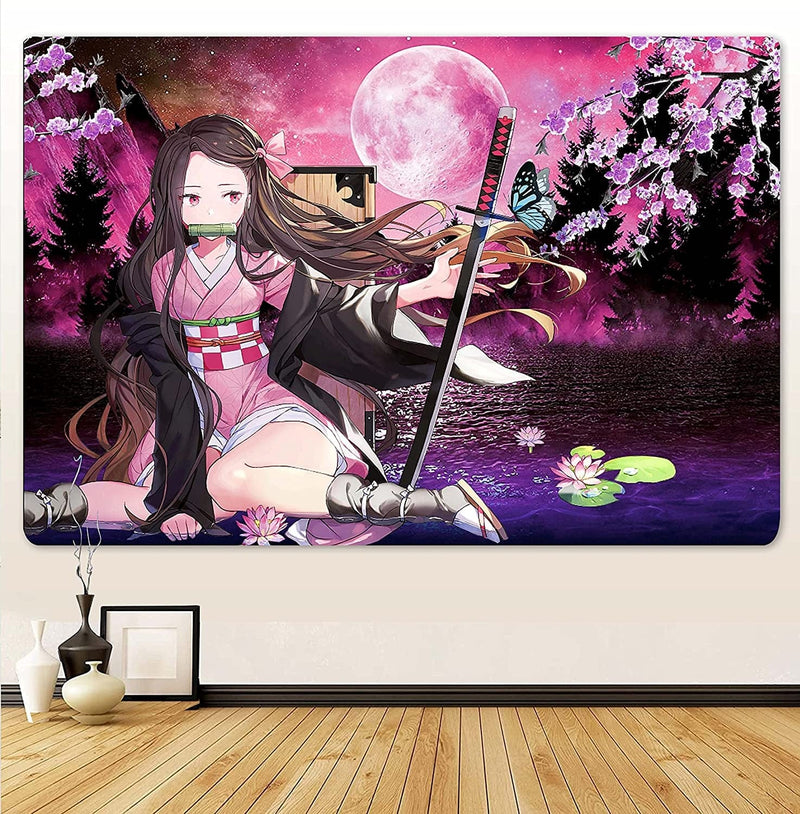 RAGING RHINO Demon Slayer Tapestry Anime Tapestry Cartoon Poster Background Tapestry Wall Hanging for Living Room College Dormitory Room Home Decoration 60X40 Inches(Butterfly Girl Demon Slayer) Home & Garden > Decor > Seasonal & Holiday Decorations RAGING RHINO   
