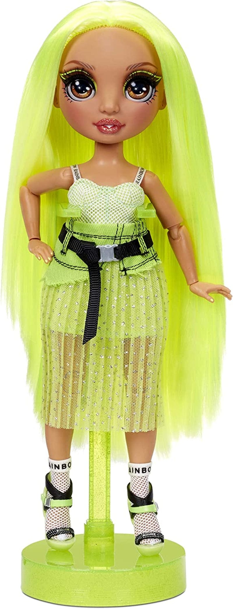 Rainbow High Karma Nichols – Neon Green Fashion Doll with 2 Doll Outfits to Mix & Match and Doll Accessories, Great Gift for Kids 6-12 Years Old Sporting Goods > Outdoor Recreation > Winter Sports & Activities Rainbow High   