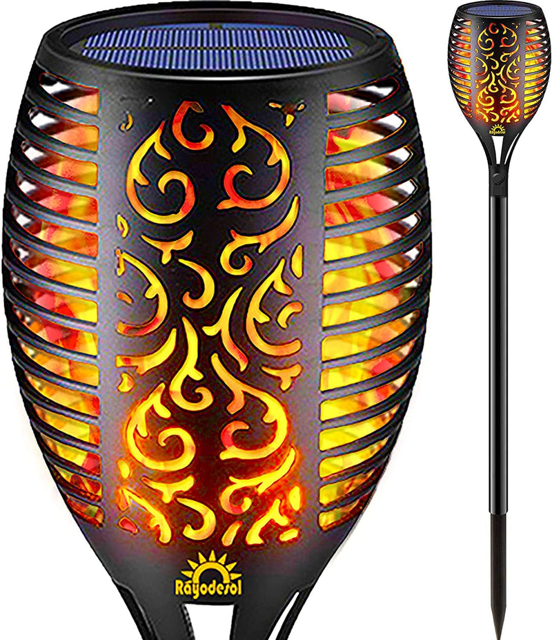 Rayodesol Solar Flame Torch Lights Outdoor, Decorative Pack of 1 Pcs Each 96 LED Lamp with Dancing Flames Torches Landscape, Waterproof Outdoors Garden Patio Deck Decorations Lighting with Auto On/Off Home & Garden > Lighting > Lamps Rayodesol Solar Torchess-1  