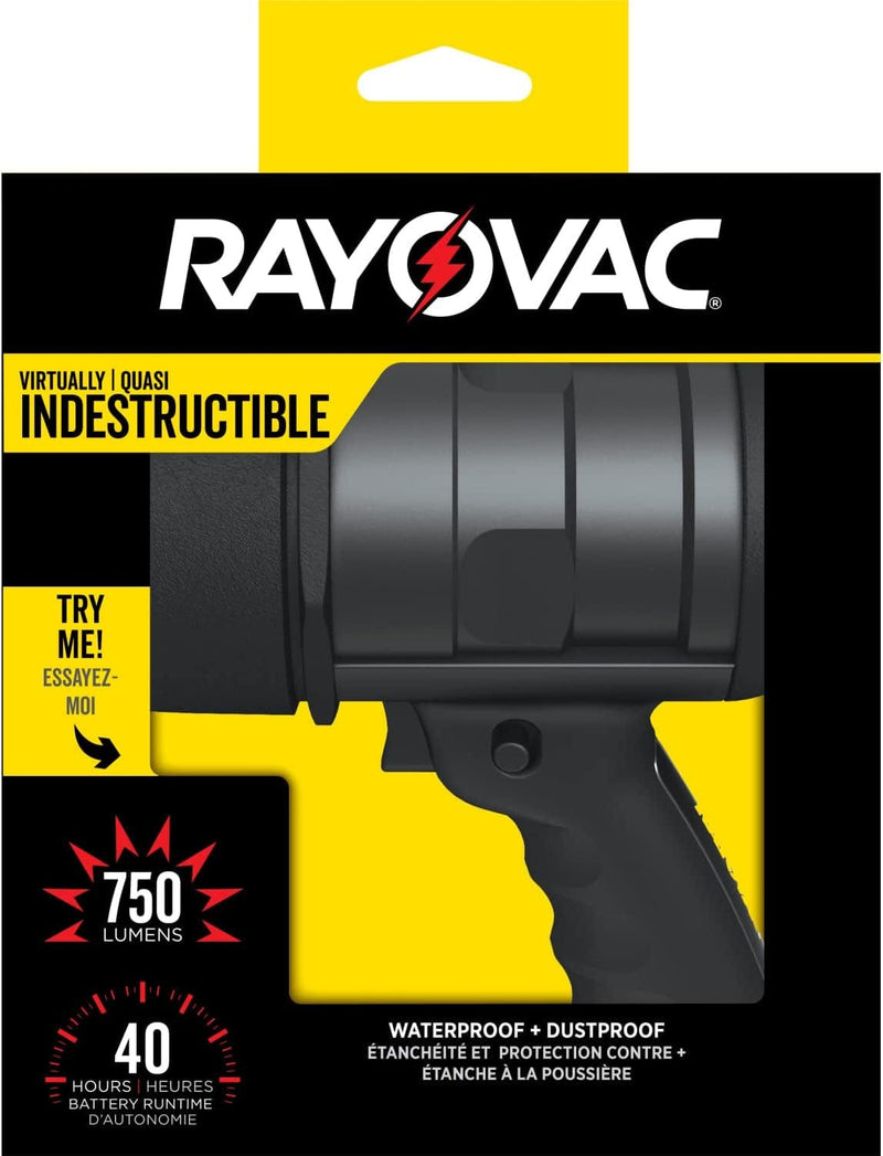 Rayovac Virtually Indestructible LED Spotlight, 750 Lumen Waterproof Spot Flashlight