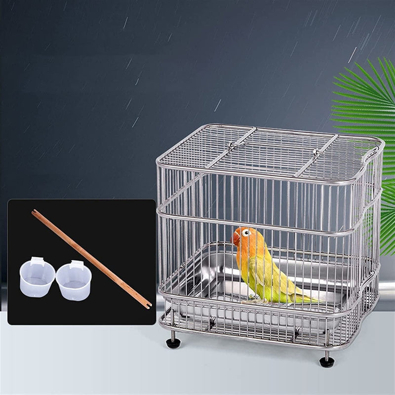 RAZZUM Large Bird Cage Stainless Steel Bird Cage Bath Metal Disassembly Aviary Pet Accessories Parrot Cage