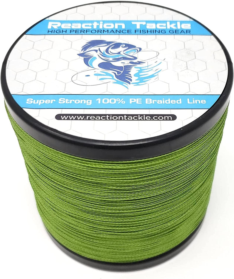Reaction Tackle Braided Fishing Line - Pro Grade Power Performance for Saltwater or Freshwater - Colored Diamond Braid for Extra Visibility Sporting Goods > Outdoor Recreation > Fishing > Fishing Lines & Leaders Reaction Tackle Low Vis Green (No Fade) 65 LB (1500 yards) 