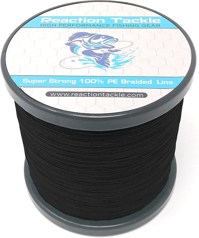 Reaction Tackle Braided Fishing Line - Pro Grade Power Performance for Saltwater or Freshwater - Colored Diamond Braid for Extra Visibility Sporting Goods > Outdoor Recreation > Fishing > Fishing Lines & Leaders Reaction Tackle No Fade Black 20 LB (150 yards) 