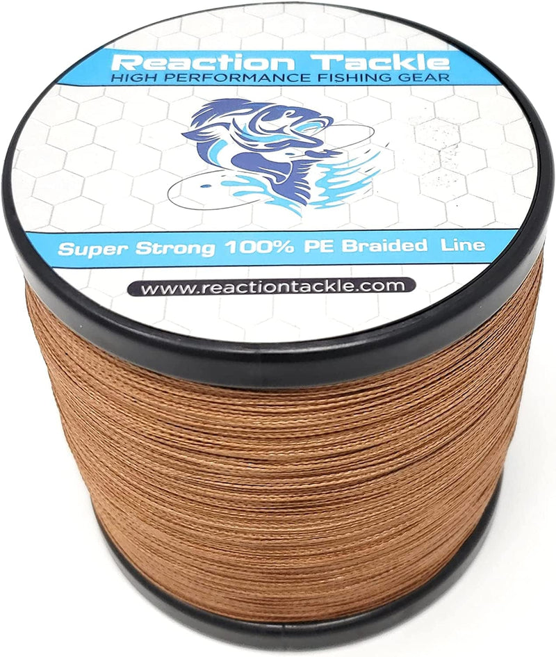 Reaction Tackle Braided Fishing Line - Pro Grade Power Performance for Saltwater or Freshwater - Colored Diamond Braid for Extra Visibility Sporting Goods > Outdoor Recreation > Fishing > Fishing Lines & Leaders Reaction Tackle Timber Brown (No Fade) 30 LB (1500 yards) 