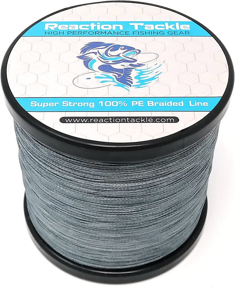 Reaction Tackle Braided Fishing Line - Pro Grade Power Performance for Saltwater or Freshwater - Colored Diamond Braid for Extra Visibility Sporting Goods > Outdoor Recreation > Fishing > Fishing Lines & Leaders Reaction Tackle Gray 50 LB (500 yards) 