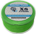 Reaction Tackle Braided Fishing Line - Pro Grade Power Performance for Saltwater or Freshwater - Colored Diamond Braid for Extra Visibility Sporting Goods > Outdoor Recreation > Fishing > Fishing Lines & Leaders Reaction Tackle X8 Hi Vis Green 100 LB (300 yards) 